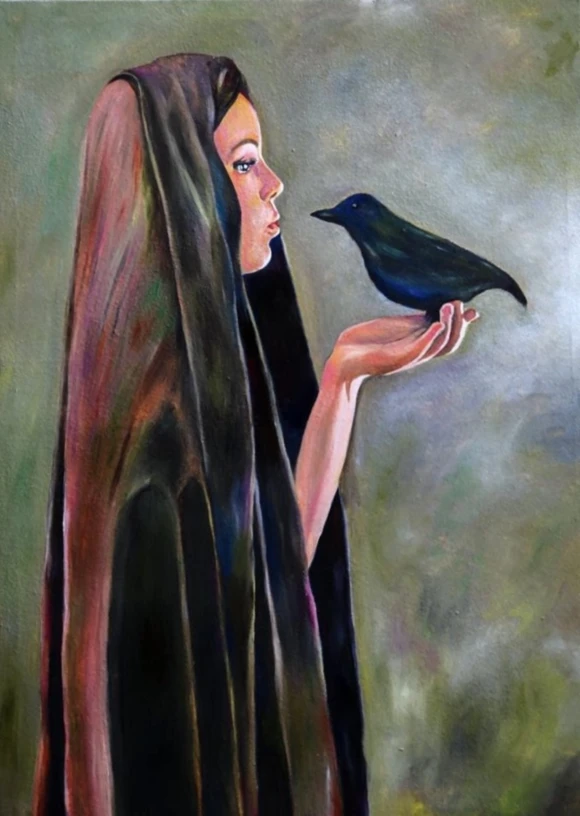 The girl and the crow